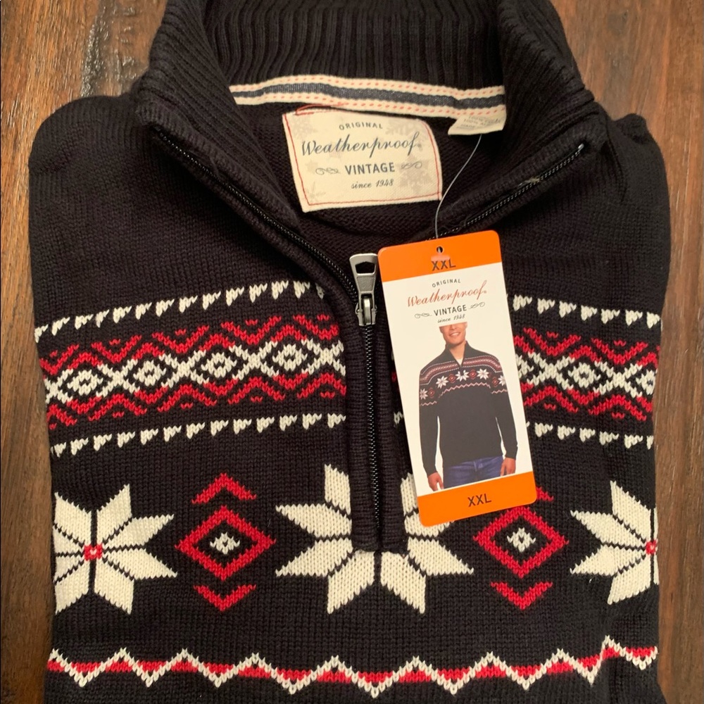 NWT Weatherproof Size XXL Winter Sweater 1/4 zip, nice quality!